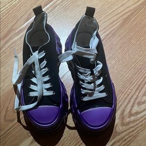 Mata Shoes Black and Purple Sneakers with Chunky Design